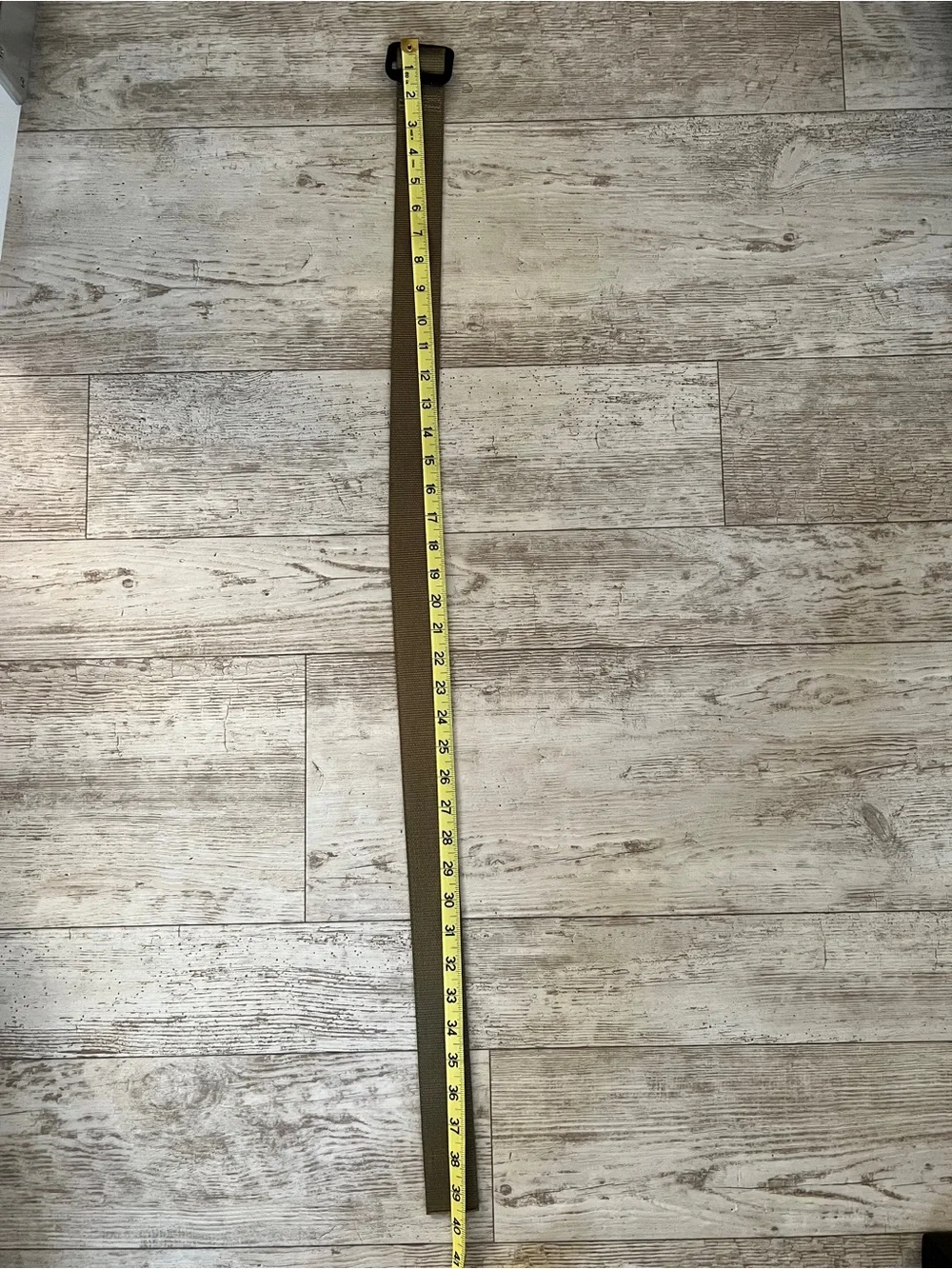 US Military Tan 499 Rigger's Belt labeled with NSN 8415-01-630-5496 Stamped 40